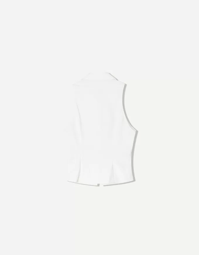 Top din poplin cu fermoar Top din poplin cu fermoar
