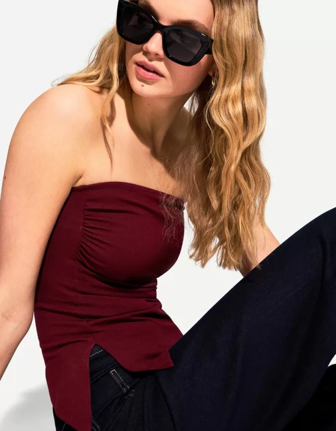 Top tip bandeau cu volan Top tip bandeau cu volan