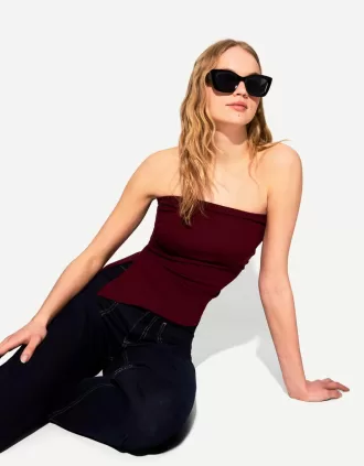 Top tip bandeau cu volan