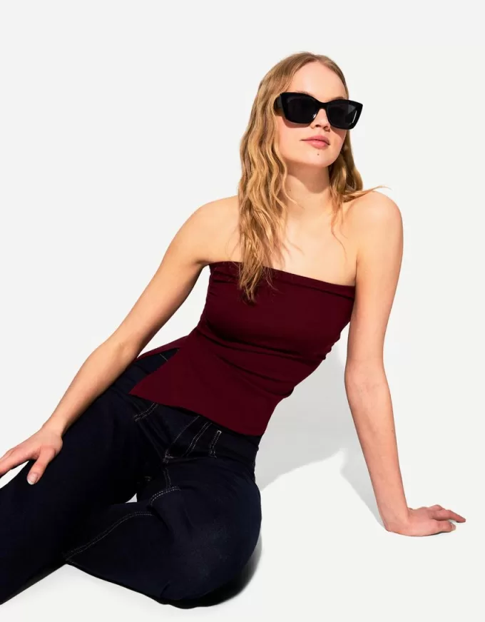 Top tip bandeau cu volan Top tip bandeau cu volan