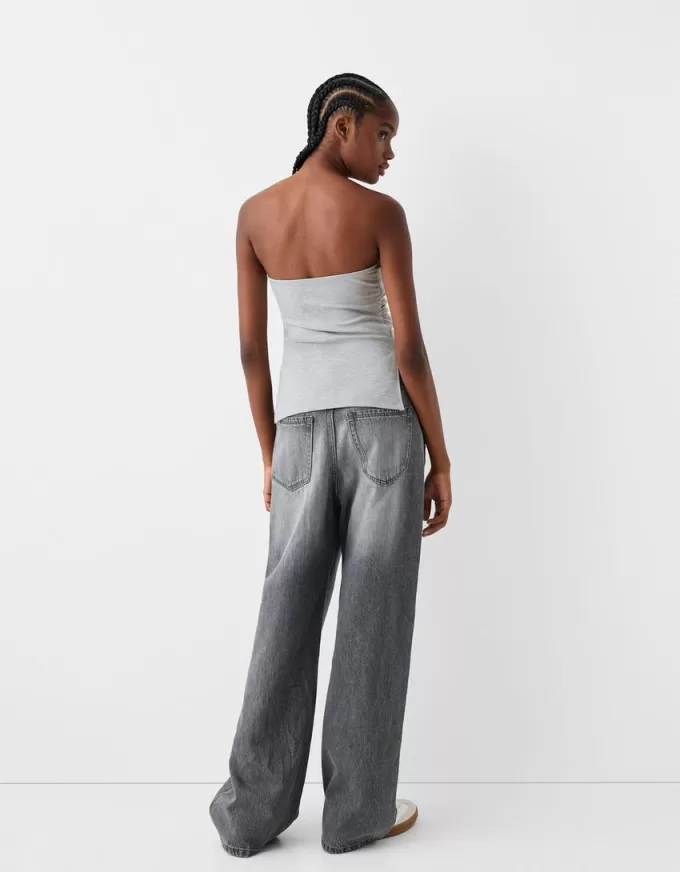 Top tip bandeau tricot Ponte di Roma cu detaliu încrustat