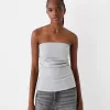 Top tip bandeau tricot Ponte di Roma cu detaliu încrustat