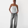 Top tip bandeau tricot Ponte di Roma cu detaliu încrustat