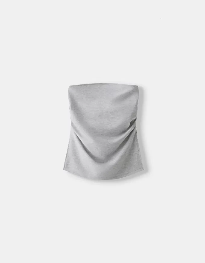 Top tip bandeau tricot Ponte di Roma cu detaliu încrustat