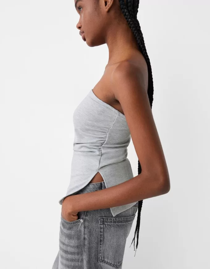 Top tip bandeau tricot Ponte di Roma cu detaliu încrustat