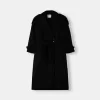 Trench oversize cu textura din fetru