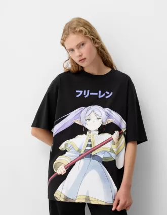 Tricou Frieren oversize cu maneca scurta