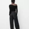 Tricou asimetric cu maneca lunga