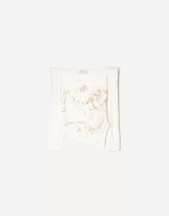 Tricou asimetric cu maneca lunga