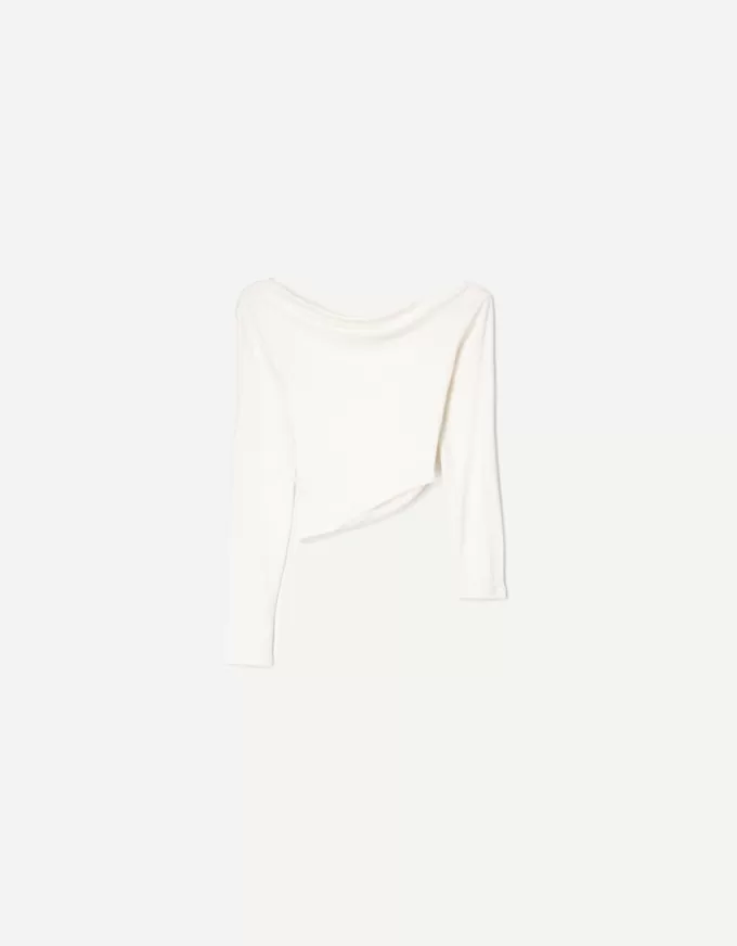 Tricou asimetric cu maneca lunga Tricou asimetric cu maneca lunga