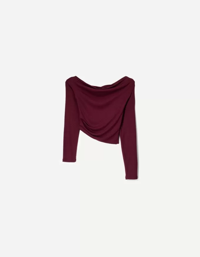 Tricou asimetric cu maneca lunga Tricou asimetric cu maneca lunga