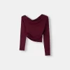 Tricou asimetric cu maneca lunga