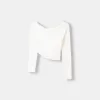 Tricou asimetric cu maneca lunga