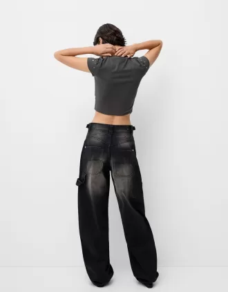 Tricou asimetric cu maneca scurta cu crampoane