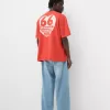 Tricou brodat cu mânecă scurtă, relaxat