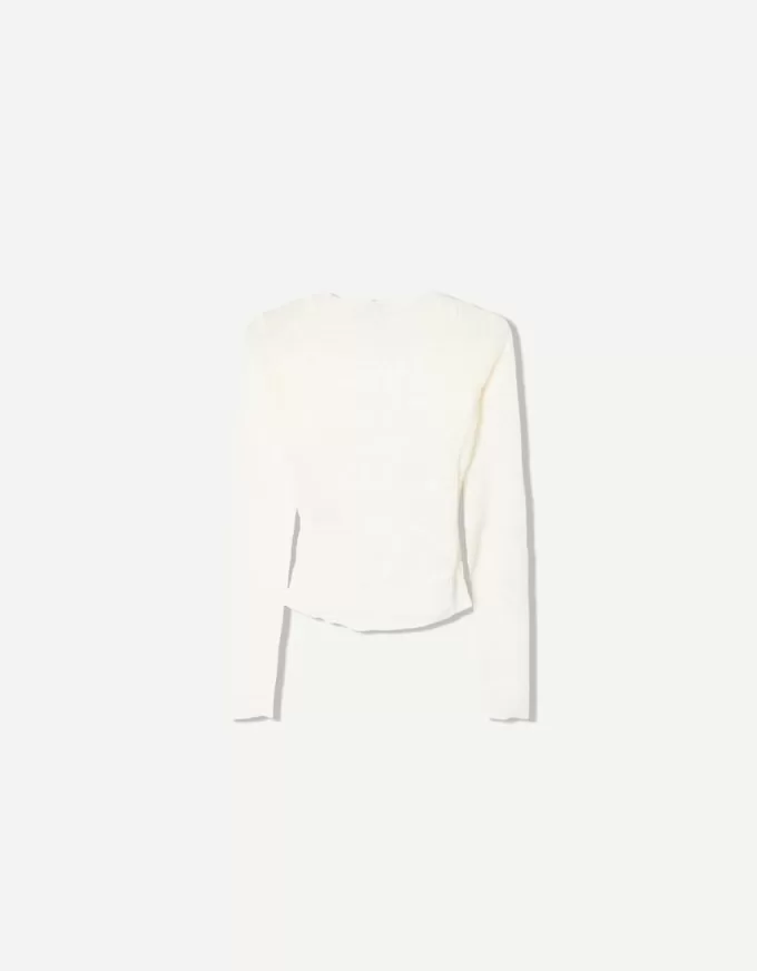 Tricou cu mânecă lungă adunată