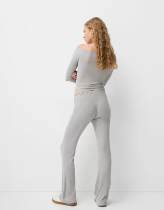Tricou cu mânecă lungă cu decolteu Bardot
