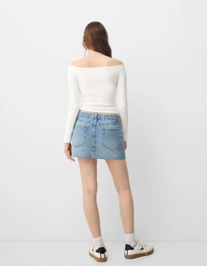 Tricou cu mânecă lungă cu decolteu Bardot Tricou cu mânecă lungă cu decolteu Bardot