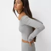 Tricou cu mânecă lungă cu decolteu Bardot Tricou cu mânecă lungă cu decolteu Bardot