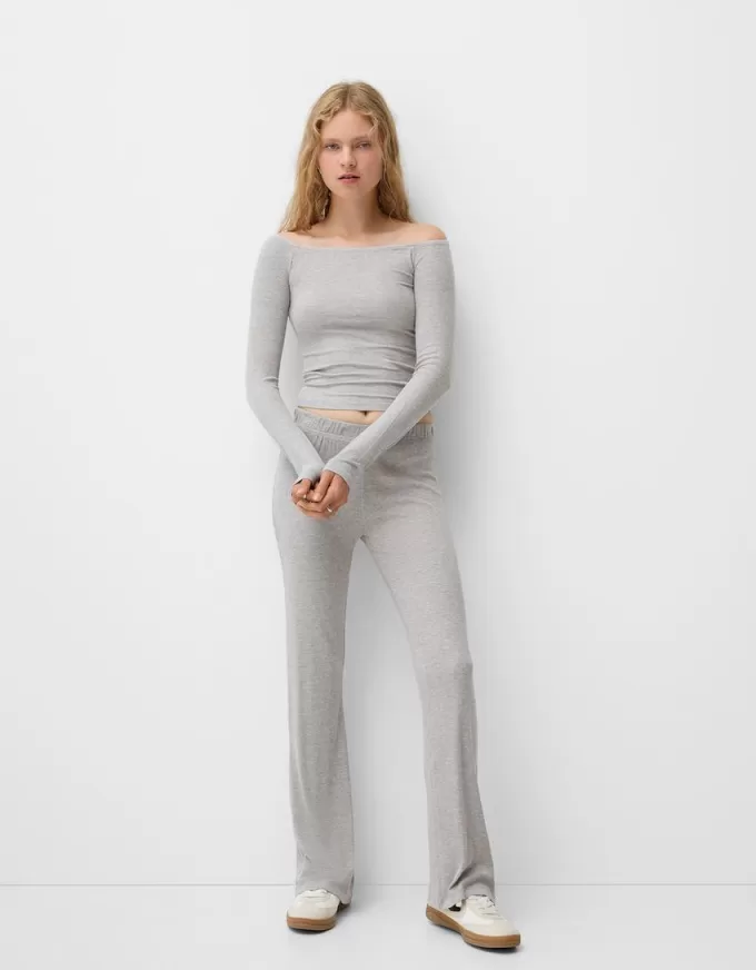 Tricou cu mânecă lungă cu decolteu Bardot Tricou cu mânecă lungă cu decolteu Bardot