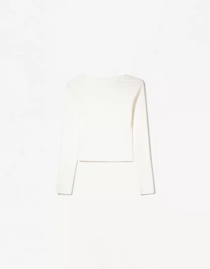 Tricou cu mânecă lungă cu decolteu în V Tricou cu mânecă lungă cu decolteu în V
