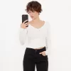 Tricou cu mânecă lungă cu decolteu în V Tricou cu mânecă lungă cu decolteu în V