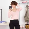 Tricou cu mânecă lungă cu decolteu în V Tricou cu mânecă lungă cu decolteu în V