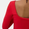Tricou cu mânecă lungă cu decolteu pătrat Tricou cu mânecă lungă cu decolteu pătrat