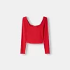 Tricou cu mânecă lungă cu decolteu pătrat Tricou cu mânecă lungă cu decolteu pătrat