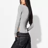 Tricou cu maneca lunga cu detaliu incrustat Tricou cu maneca lunga cu detaliu incrustat