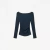 Tricou cu maneca lunga cu detaliu incrustat Tricou cu maneca lunga cu detaliu incrustat
