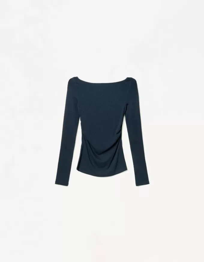 Tricou cu maneca lunga cu detaliu incrustat Tricou cu maneca lunga cu detaliu incrustat