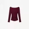 Tricou cu maneca lunga cu detaliu incrustat Tricou cu maneca lunga cu detaliu incrustat