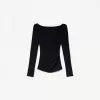 Tricou cu maneca lunga cu detaliu incrustat Tricou cu maneca lunga cu detaliu incrustat