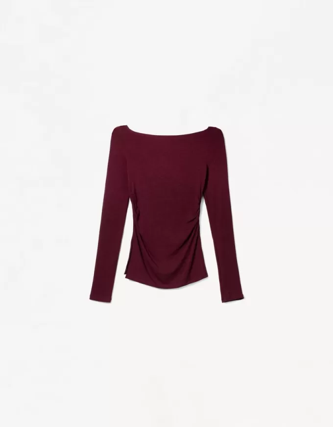 Tricou cu maneca lunga cu detaliu incrustat Tricou cu maneca lunga cu detaliu incrustat