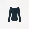 Tricou cu maneca lunga cu detaliu incrustat Tricou cu maneca lunga cu detaliu incrustat
