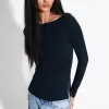 Tricou cu maneca lunga cu detaliu incrustat Tricou cu maneca lunga cu detaliu incrustat