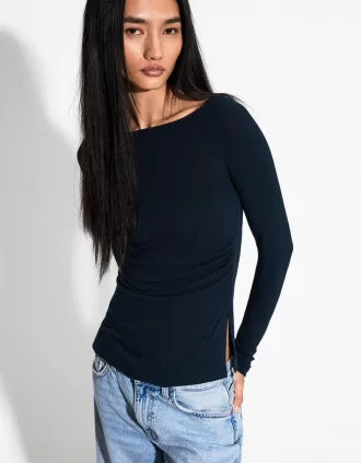 Tricou cu maneca lunga cu detaliu incrustat