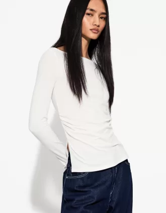 Tricou cu maneca lunga cu detaliu incrustat
