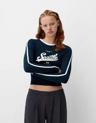 Tricou cu maneca lunga cu imprimeu