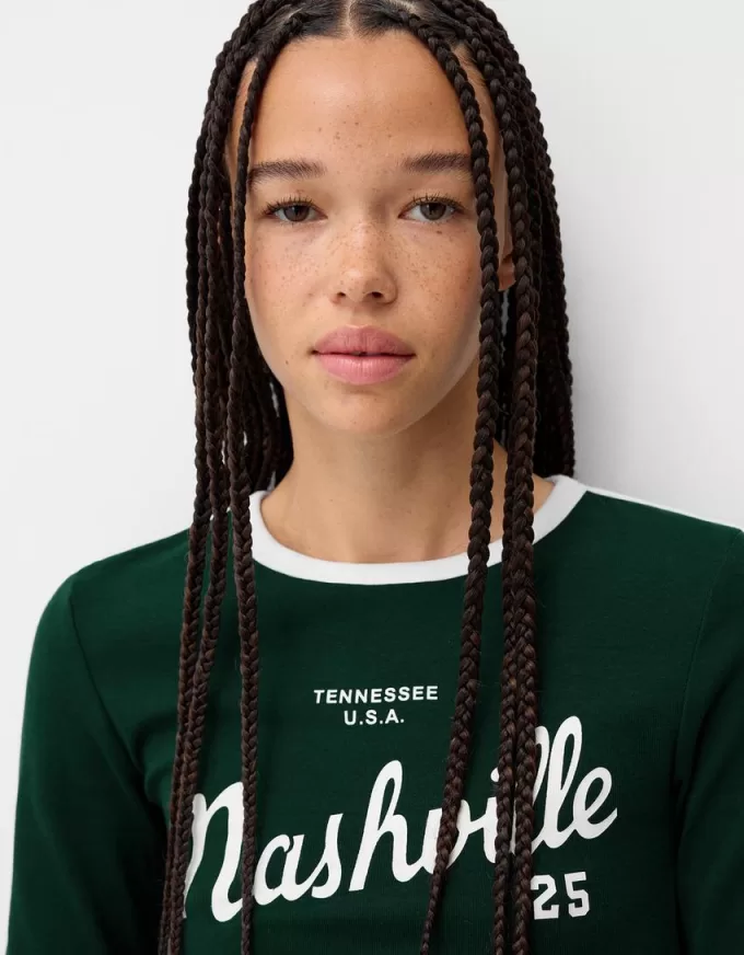 Tricou cu maneca lunga cu imprimeu Tricou cu maneca lunga cu imprimeu