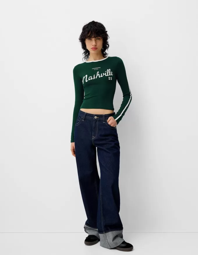 Tricou cu maneca lunga cu imprimeu Tricou cu maneca lunga cu imprimeu