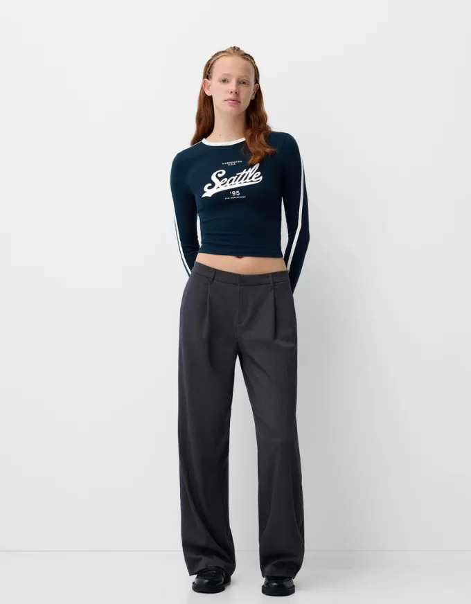 Tricou cu maneca lunga cu imprimeu Tricou cu maneca lunga cu imprimeu