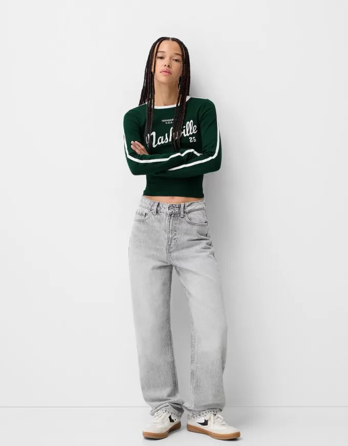 Tricou cu maneca lunga cu imprimeu Tricou cu maneca lunga cu imprimeu