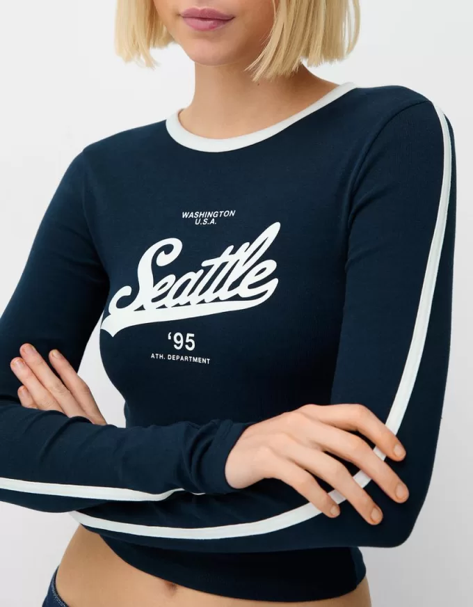 Tricou cu maneca lunga cu imprimeu Tricou cu maneca lunga cu imprimeu