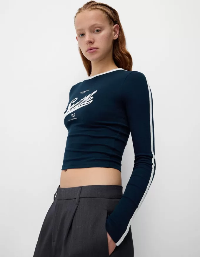 Tricou cu maneca lunga cu imprimeu Tricou cu maneca lunga cu imprimeu