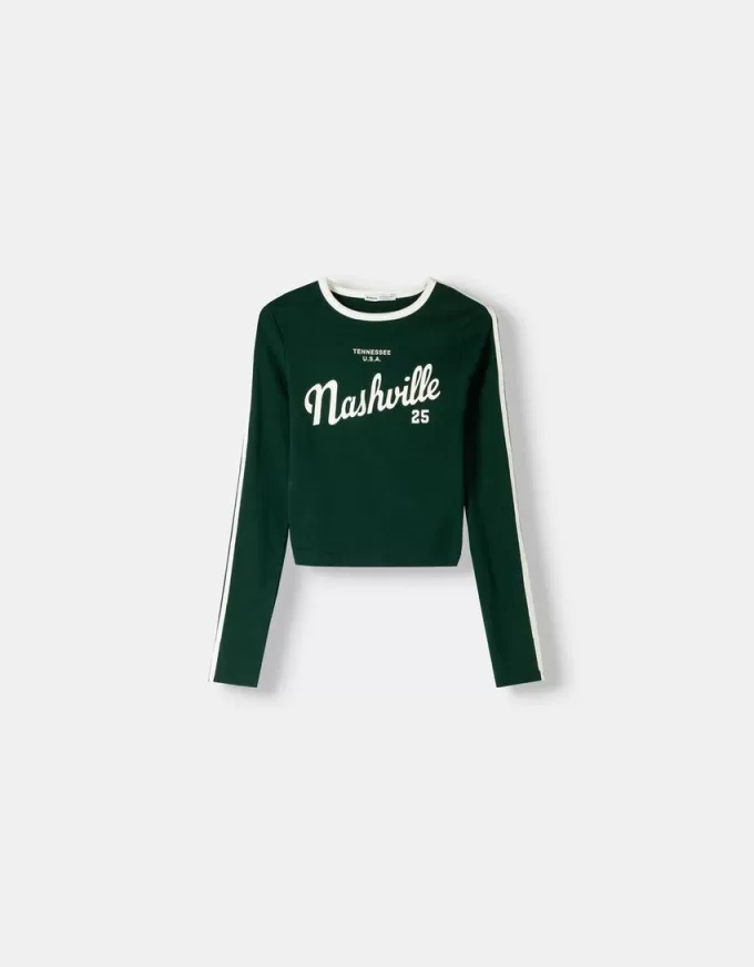 Tricou cu maneca lunga cu imprimeu Tricou cu maneca lunga cu imprimeu