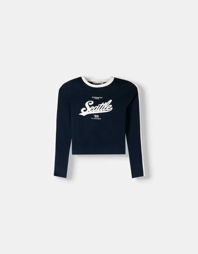 Tricou cu maneca lunga cu imprimeu Tricou cu maneca lunga cu imprimeu