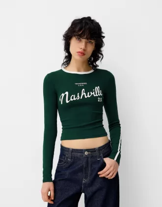 Tricou cu maneca lunga cu imprimeu