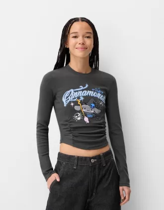 Tricou cu mânecă lungă cu imprimeu Cinnamoroll